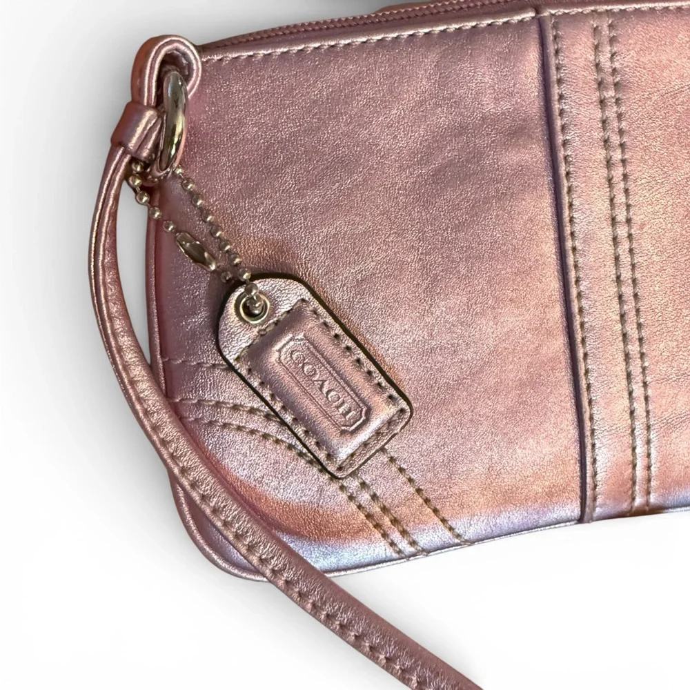 Coach Metallic Pink Wristlet